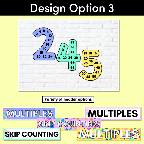 Resource preview 4 for MULTIPLES & SKIP COUNTING POSTERS - The Kasey Rainbow Collection - Rainbow Speckles