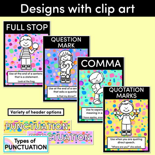 Resource preview 2 for PUNCTUATION POSTERS - The Kasey Rainbow Collection - Rainbow Speckles