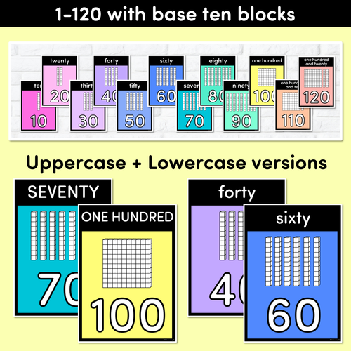 Resource preview 2 for PLACE VALUE POSTERS - The Kasey Rainbow Collection - Rainbow Block Colours