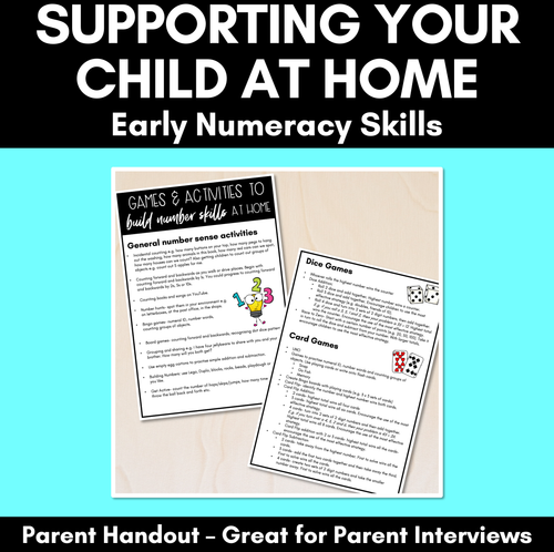 Resource preview 1 for Supporting your child at home - NUMERACY PARENT HANDOUT