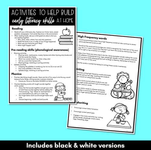 Resource preview 2 for Supporting your child at home - LITERACY PARENT HANDOUT