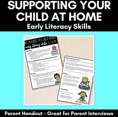 Resource preview 1 for Supporting your child at home - LITERACY PARENT HANDOUT