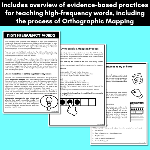 Resource preview 2 for High Frequency Words Parent Handout