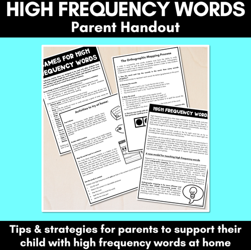 Resource preview 1 for High Frequency Words Parent Handout