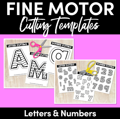 Resource preview 1 for KINDERGARTEN FINE MOTOR ACTIVITIES - Letter and Number Cutting