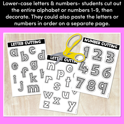 Resource preview 3 for KINDERGARTEN FINE MOTOR ACTIVITIES - Letter and Number Cutting