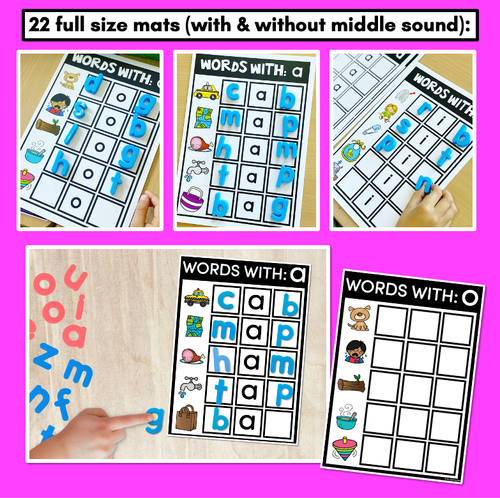 Resource preview 2 for CVC WORD BUILDING MATS - No Prep Short Vowel Phonics Activities for Kindergarten