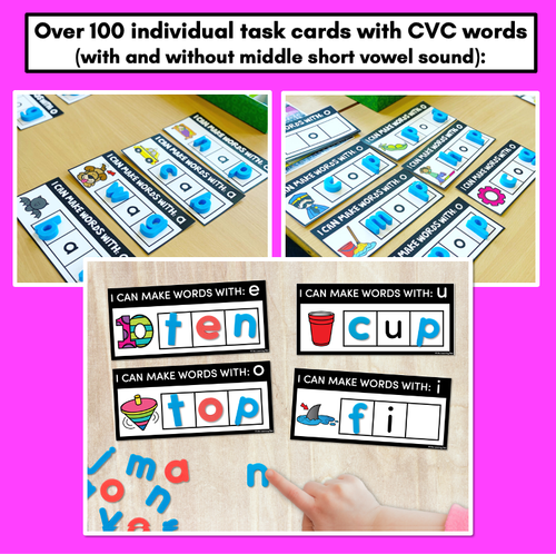 Resource preview 3 for CVC WORD BUILDING MATS - No Prep Short Vowel Phonics Activities for Kindergarten