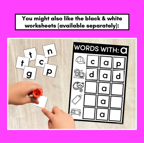 Resource preview 4 for CVC WORD BUILDING MATS - No Prep Short Vowel Phonics Activities for Kindergarten