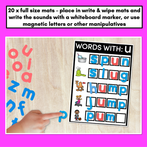 Resource preview 2 for CVCC CCVC WORD BUILDING MATS & TASK CARDS - No Prep Phonics Activities