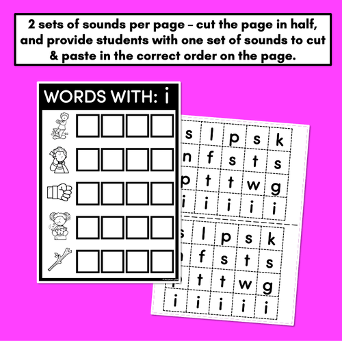 Resource preview 3 for CVCC CCVC WORD BUILDING WORKSHEETS - Cut & Paste Phonics Printables