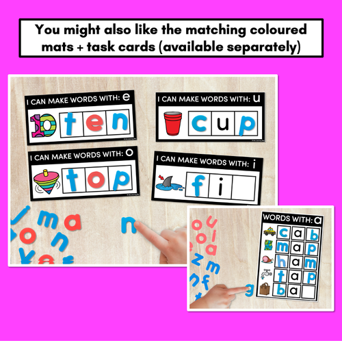 Resource preview 4 for CVC WORD BUILDING WORKSHEETS - Cut & Paste Phonics Printables for Kindergarten