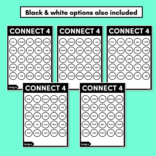 Resource preview 4 for LONG VOWEL SOUNDS NO PREP PHONICS GAME - CONNECT 4