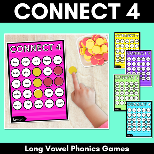 Resource preview 3 for Connect 4 Phonics Bundle - CVC CCVC/CVCC Words + Long Vowels