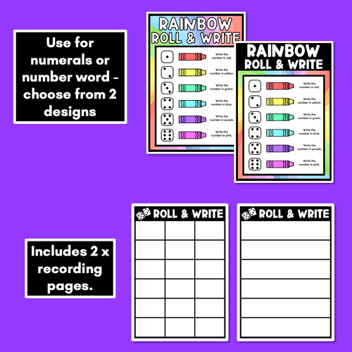 Resource preview 4 for Rainbow Roll & Write