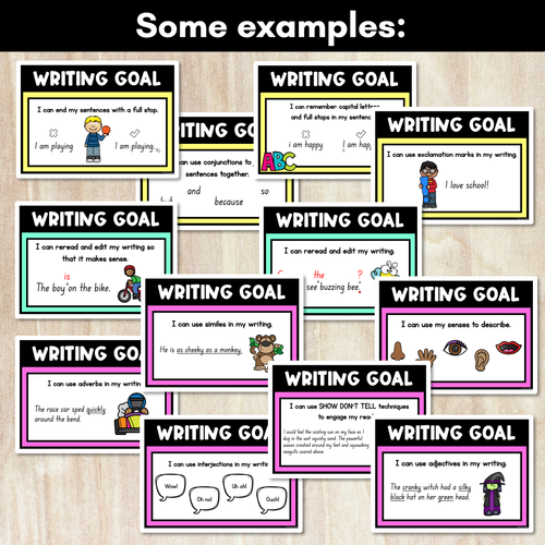 Resource preview 2 for EDITABLE Writing Goals for Students - Learning Goal Posters