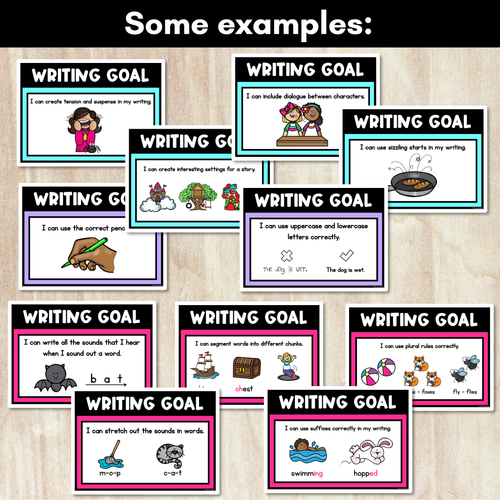 Resource preview 3 for EDITABLE Writing Goals for Students - Learning Goal Posters