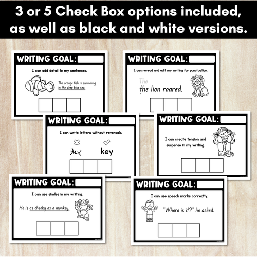 Resource preview 3 for EDITABLE Writing Goals - Individual Student Learning Goals