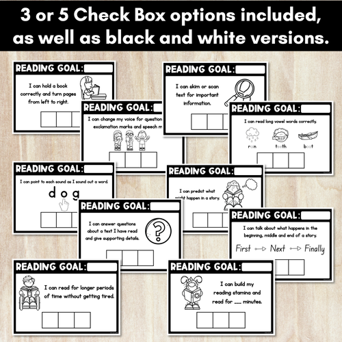 Resource preview 3 for EDITABLE Reading Goals - Individual Student Learning Goals