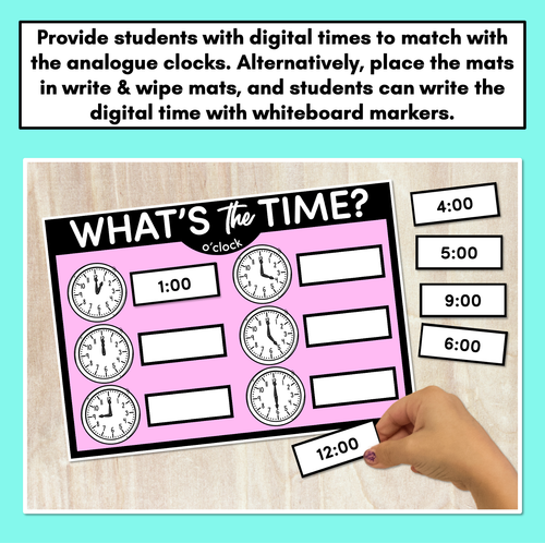 Resource preview 2 for MATCH THE TIME MATS - O'Clock - Digital and Analog Time