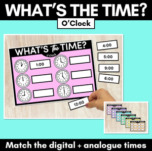 MATCH THE TIME MATS - O'Clock - Digital and Analog Time