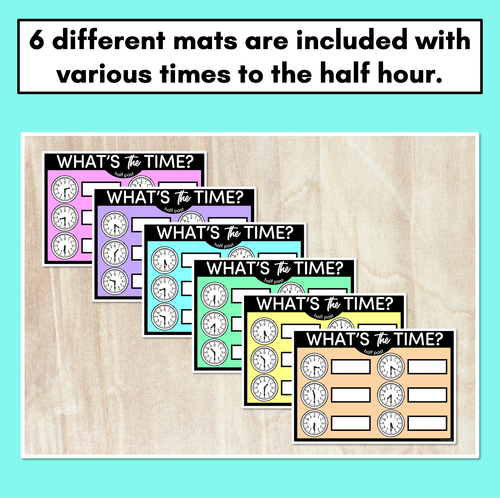 Resource preview 3 for MATCH THE TIME MATS - Half Past - Digital and Analog Time