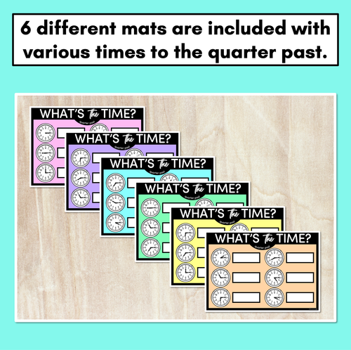 Resource preview 2 for MATCH THE TIME MATS - Quarter Past - Digital and Analog Time