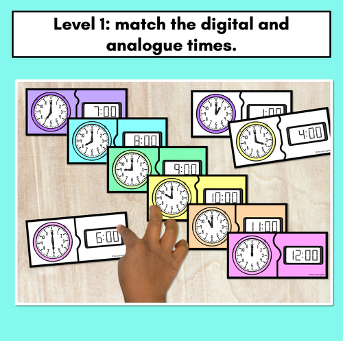 Resource preview 2 for TIME PUZZLES - O'Clock - Digital and Analog Time