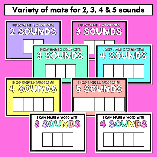 Resource preview 4 for Sound Blending Mats - Word Blending Mats for Decodable Words