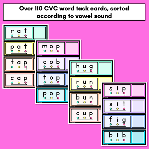 Resource preview 2 for CVC WORD MATCH TASK CARDS with sound buttons