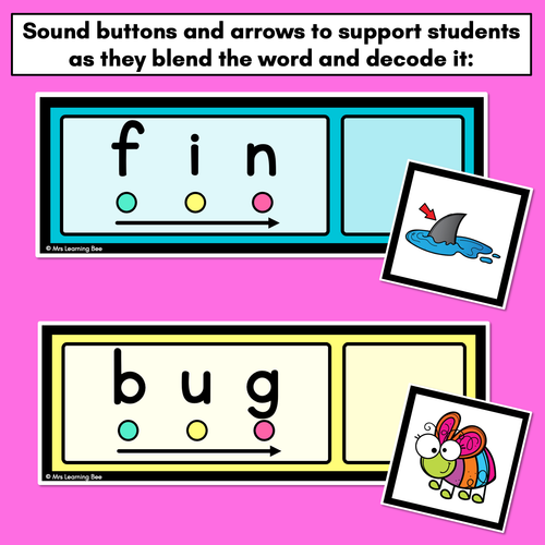 Resource preview 4 for CVC WORD MATCH TASK CARDS with sound buttons