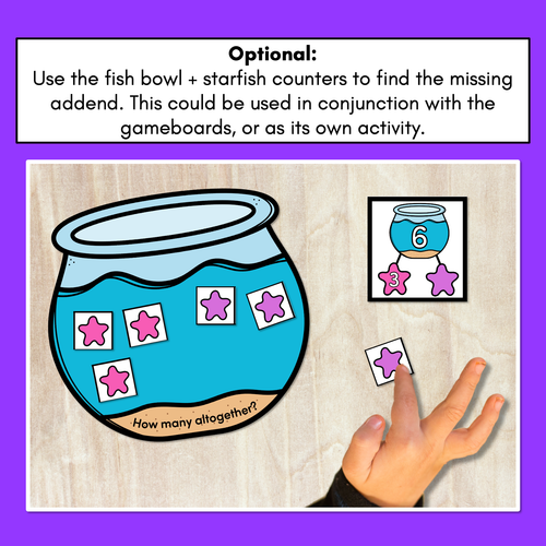 Resource preview 3 for Missing Addends to 10 - Differentiated Ocean-Theme Maths Game for Kindergarten