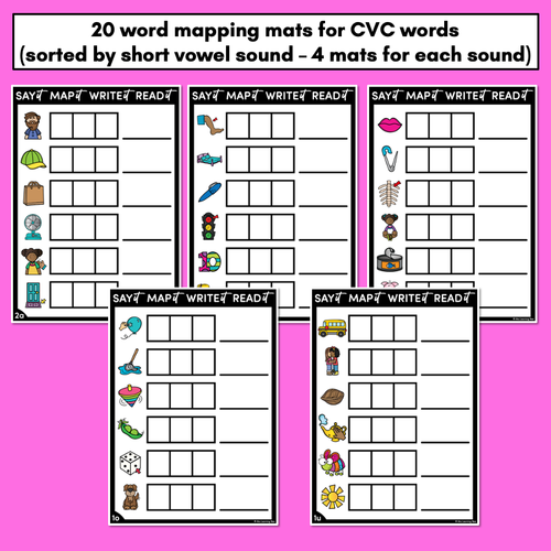 Resource preview 2 for CVC WORD MAPPING MATS - Say it Map it Write it Read It - No Prep Phonics Tasks