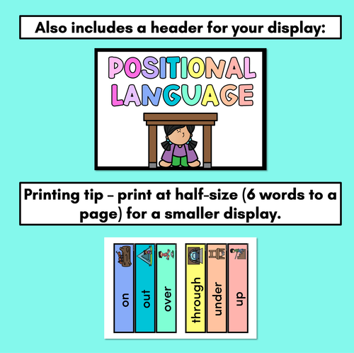 Resource preview 4 for Positional Language Posters - Position Words for a Math Word Wall Display