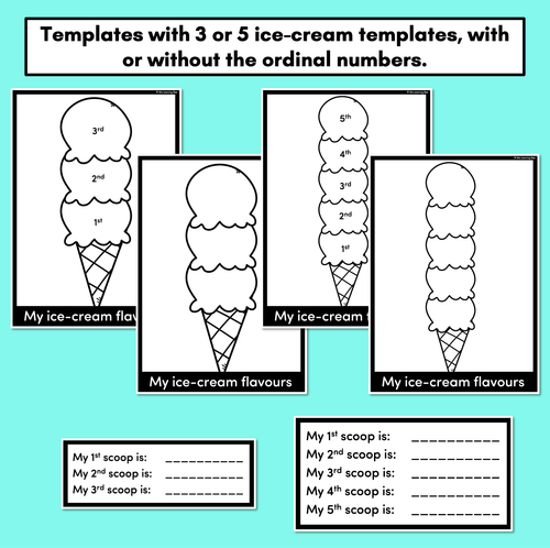 Resource preview 2 for Ordinal Numbers Activity with Ice-Cream Scoops