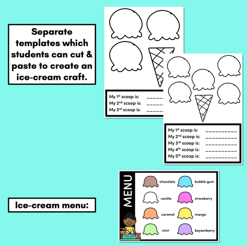 Resource preview 3 for Ordinal Numbers Activity with Ice-Cream Scoops