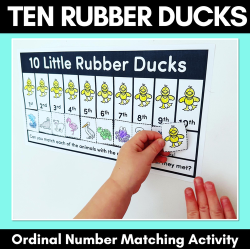 Resource preview 1 for Ordinal Numbers Activity - 10 Rubber Ducks