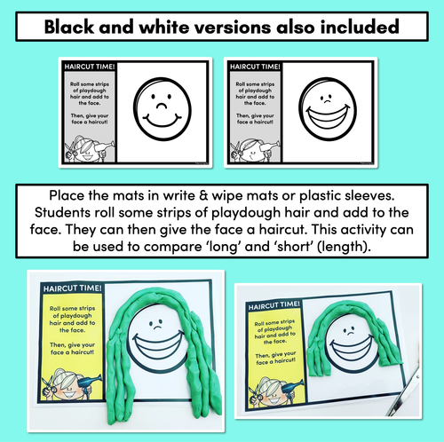 Resource preview 4 for Playdough Haircuts - Fine Motor and Length Activity