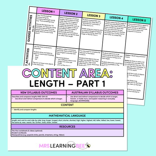 Resource preview 1 for Length Part 1 - Kindergarten/Foundation Program