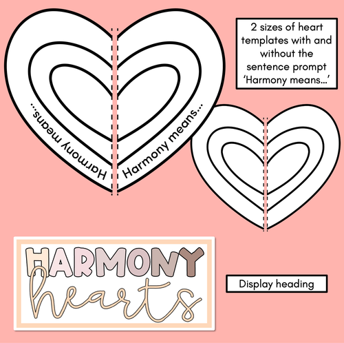 Resource preview 2 for Harmony Hearts - Harmony Day Activity with Jigsaw Hearts