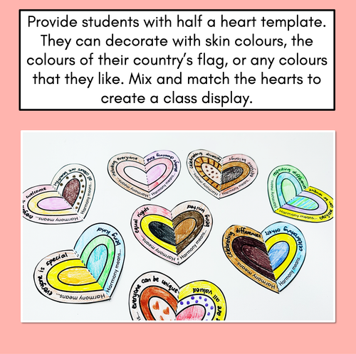 Resource preview 3 for Harmony Hearts - Harmony Day Activity with Jigsaw Hearts