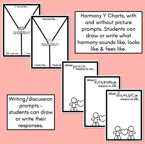 Resource preview 2 for Harmony Day Writing Prompts & Y-Chart Brainstorm Pages