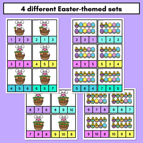 Resource preview 2 for Easter-themed Activities - Clip Cards for Numbers 1-10