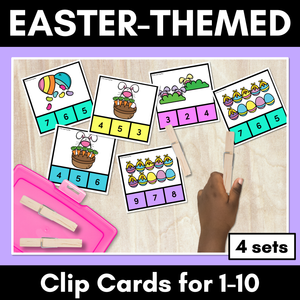 Easter-themed Activities - Clip Cards for Numbers 1-10