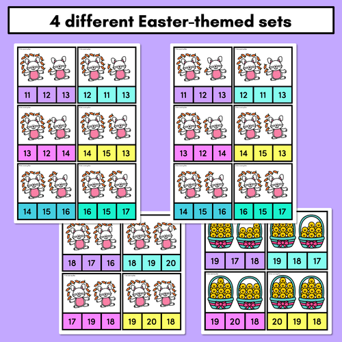 Resource preview 3 for Easter-themed Activities - Clip Cards for Numbers 11-20