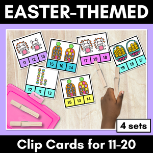 Easter-themed Activities - Clip Cards for Numbers 11-20