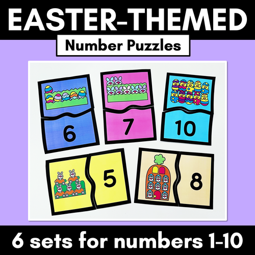 Resource preview 1 for Easter-themed Activities - Number Puzzles for numbers 1-10