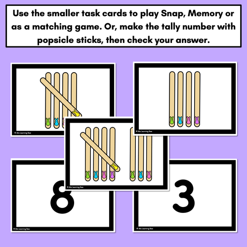 Resource preview 3 for Easter-themed Activities - Tally Task Cards for numbers 1-10