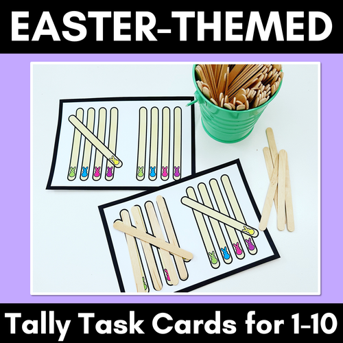 Resource preview 1 for Easter-themed Activities - Tally Task Cards for numbers 1-10