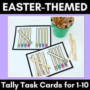 Easter-themed Activities - Tally Task Cards for numbers 1-10